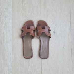 COPY - Hermes Gold/Tan Oran Sandals